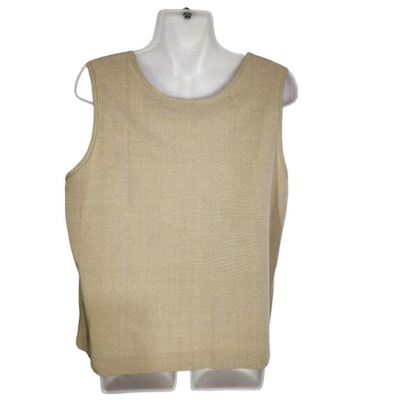 Draper's & Damon's Women Jacket Tank Shell 2 Piece Size 12 Linen Blend Flip Cuff - Picture 4 of 12